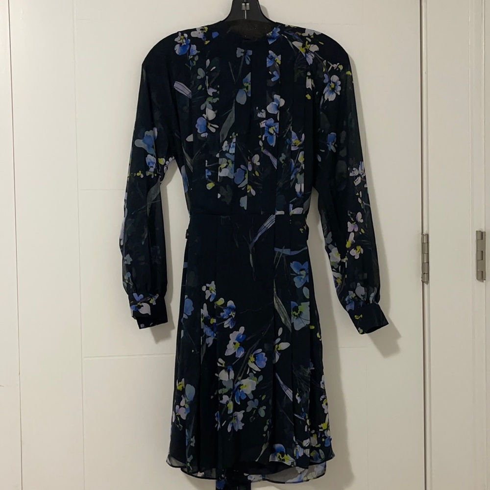 REISS MINI DRESS nettie-floral violet short navy